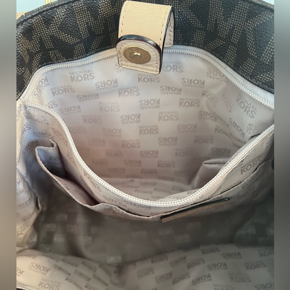 Michael Kors Tote Bag Brown Full Pattern 35t4gttt2b - Picture 7 of 8